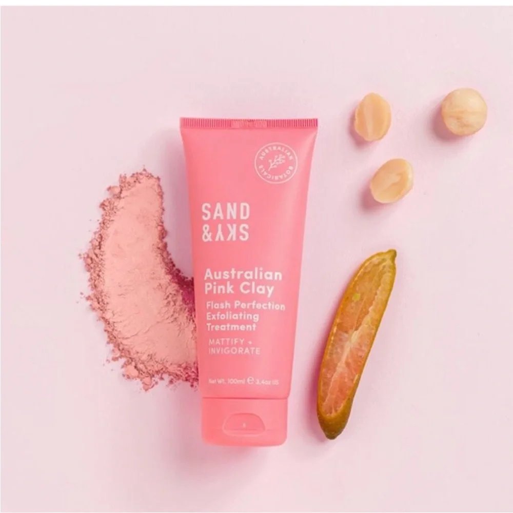 🌻 3/$20 🆕 Sand & Sky Australian Pink Clay Exfoliation Cleanser Mask, Travel Size